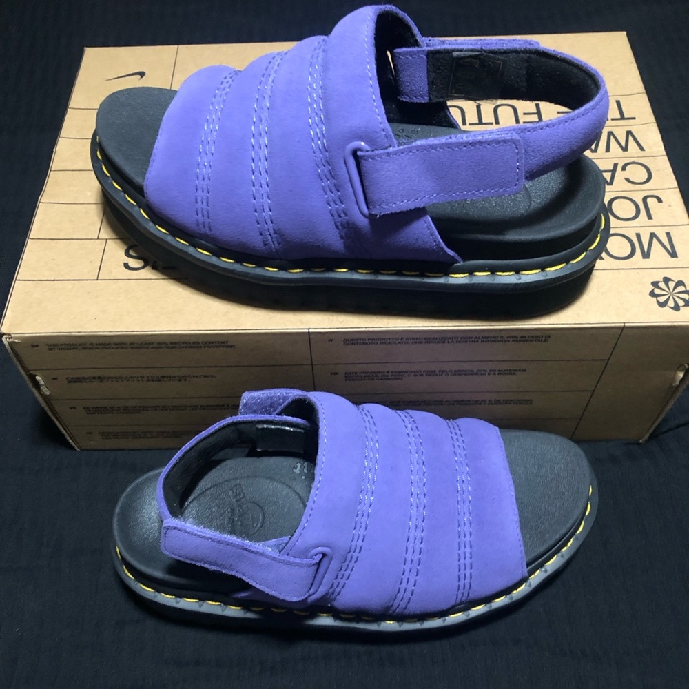 Dr. 'Doc' Martens Kole Suede Platform Sandal Twilight Purple, Size 7W/ 6M - Picture 2 of 5